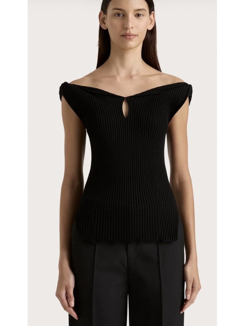 NWT FAITHFULL THE BRAND Heidi Knit Ribbed Black Tank Top US 10 XL